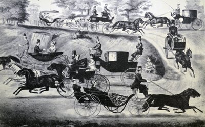 Fashionable Turn-Outs in Central Park by N. and Ives, J.M. Currier